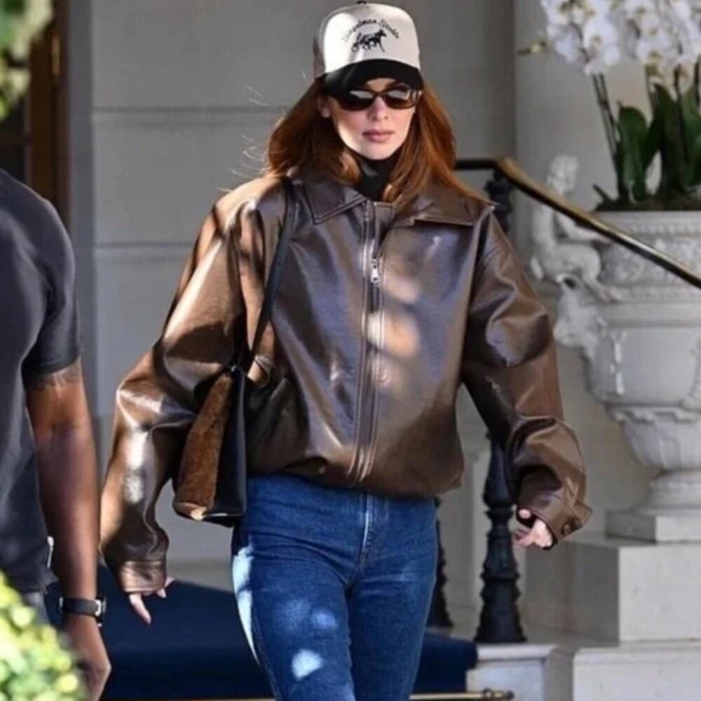 Beaumont Studios Brown Leather Jacket Size Large